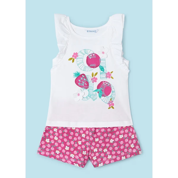 MAYORAL SET SHORT PANTS FRUITS FUCHSIA