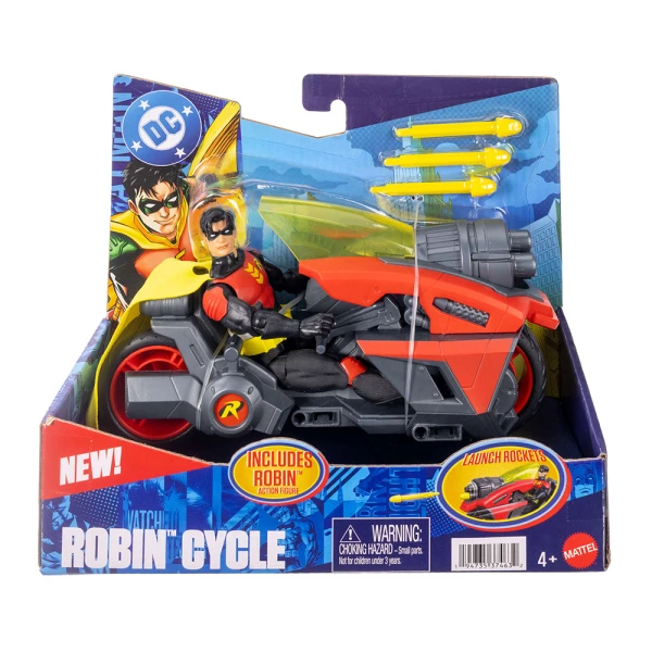 DC COMICS ROBIN MOTOCYCLE WITH 15 cm ACTION FIGURE