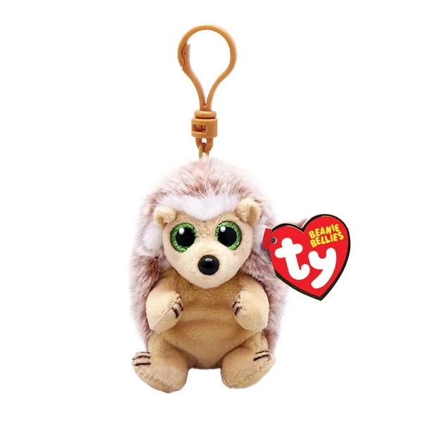 TY BEANIE BELLIES CLIP PLUSH BROWN HEDGEHOG 8.5 CM