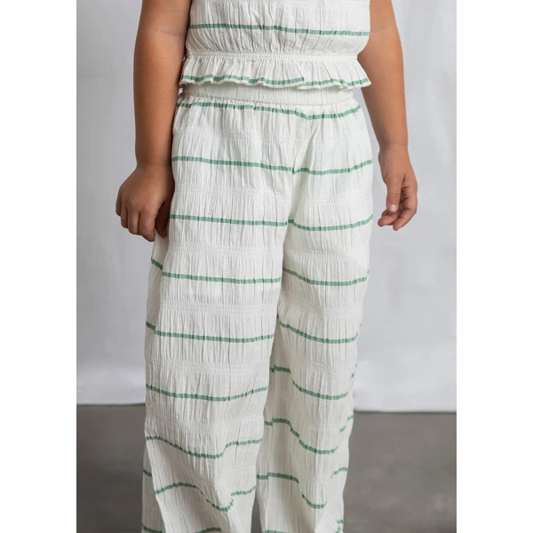 MAYORAL SET PANTS LONG STRIPES ECRU-MINT