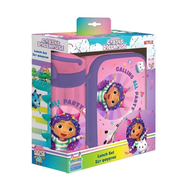 ΣΕΤ ΦΑΓΗΤΟΔΟΧΕΙΟ 800ml & ΠΑΓΟΥΡΙ ΠΛΑΣΤΙΚΟ 500ml GABBY\'S DOLLHOUSE