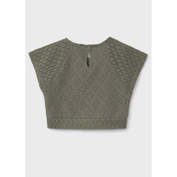 MAYORAL TOP COTTON PERFORATED GREEN 