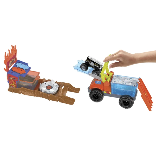 HOT WHEELS MONSTER TRUCKS PLAYSET COLOR SHIFTERS 5 ALARM RESCUE