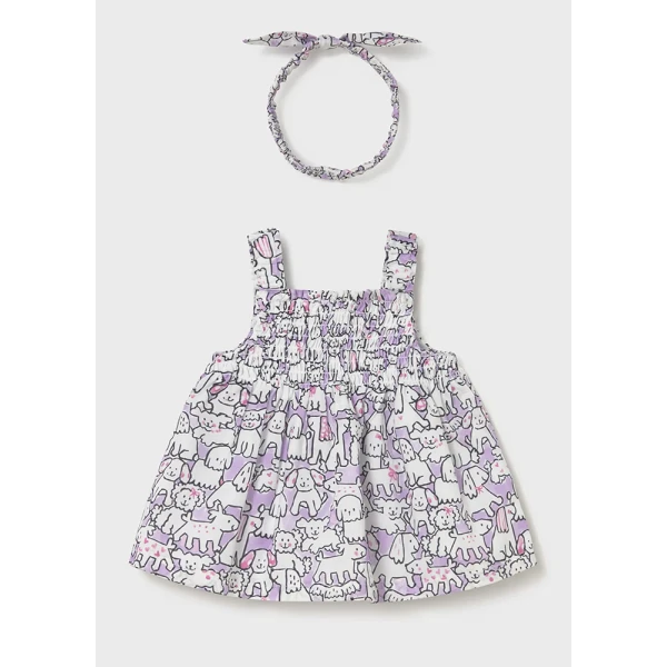 MAYORAL DRESS AND RIBBON LILAC 