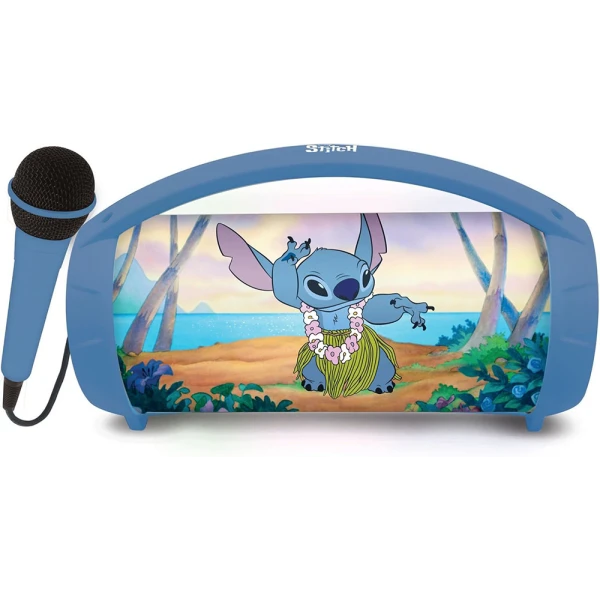 LEXIBOOK KIDS SPEAKER STITCH WITH LIGHT AND  KARAOKE MICROPHONE