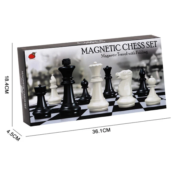 MAGNETIC CHESS DELUXE WITH BLACK-WHITE PAWNS