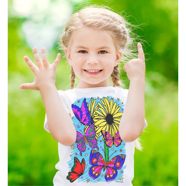 SPLAT PLANET ΠΛΕΝΟΜΕΝΟ T-SHIRT ΖΩΓΡΑΦΙΚΗΣ BUTTERFLIES ΜΕ ΜΑΡΚΑΔΟΡΟΥΣ (3-4 ΕΤΩΝ)