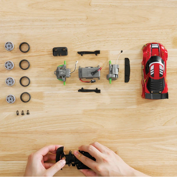 EXOST BUILD 2 DRIVE REMOTE CONTROL & ASSEMBLED RACE CAR RED