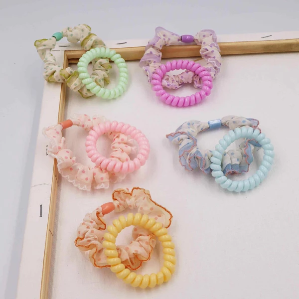 ΠΑΙΔΙΚΟ ΣΕΤ ΤΟΥΛΙΝΟ SCRUNCHIE ΚΑΙ ΕΛΑΤΗΡΙΟ - 5 ΧΡΩΜΑΤΑ