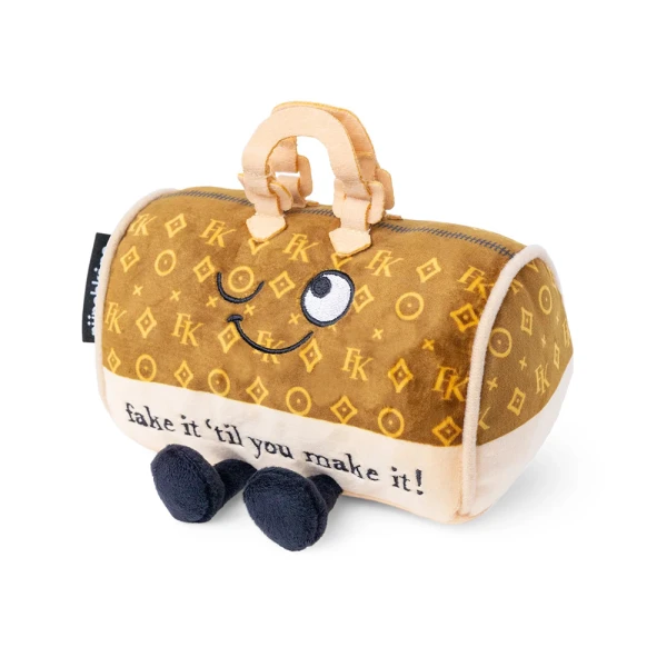 PUNCHKINS PLUSH WOMEN\'S HANDBAG - FAKE IT TIL YOU MAKE IT
