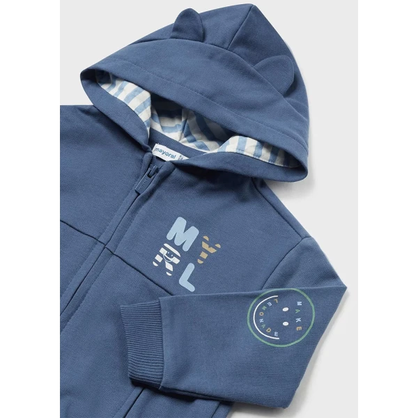 MAYORAL CARDIGAN SWEATSHIRT HOOD EARS BLUE