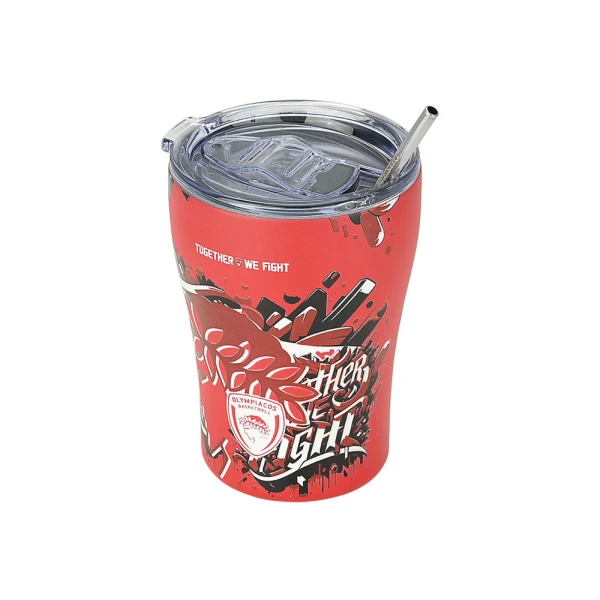 ESTIA HOME ART ΘΕΡΜΟΣ COFFEE MUG 350ml - OLYMPIACOS TOGETHER WE FIGHT