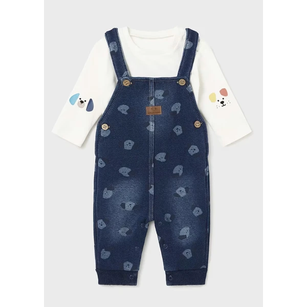MAYORAL SET DUNGAREES SWEATER JEAN DARK