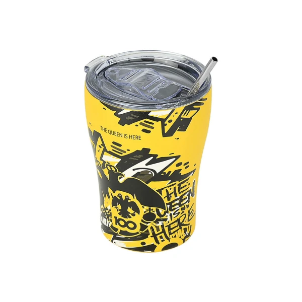 ESTIA HOME ART THERMAL COFFEE MUG 350ml - AEK THE QUEEN IS HERE
