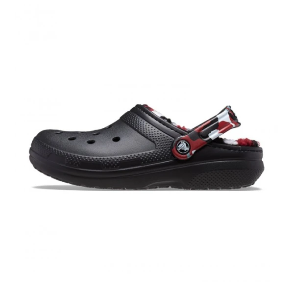 CROCS CLASSIC LINED CAMO CLOG K BLACK/RED