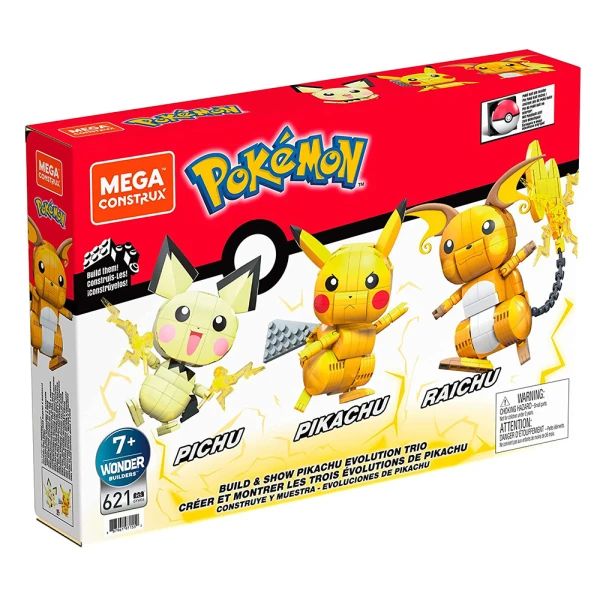 MEGA CONSTRUX POKEMON PIKACHU EVOLUTION TRIO 621 pcs