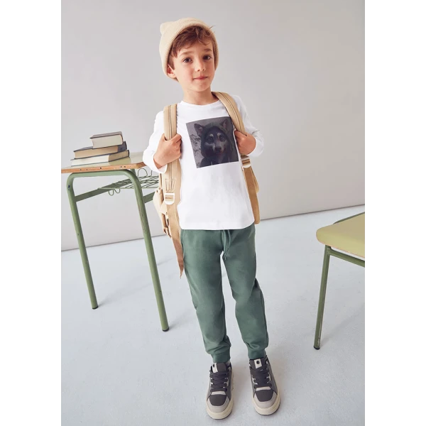 MAYORAL  LONG-SLEEVE T-SHIRTΑΝ INTERACTIVE CREAM 