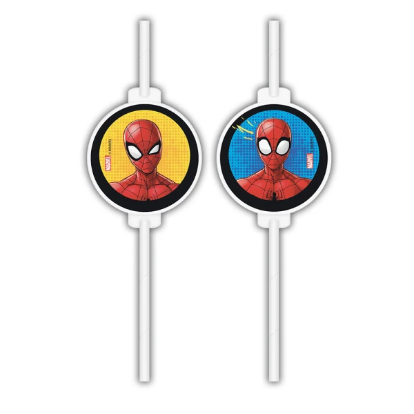 PAPER STRWS 4 pcs SPIDERMAN TEAM UP
