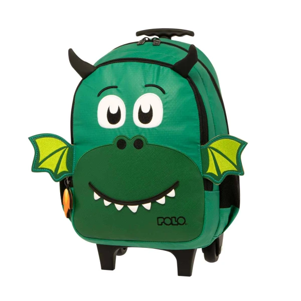 POLO ΣΑΚΙΔΙΟ ΝΗΠΙΟΥ TROLLEY JUNIOR LITTLE 2024 ΠΡΑΣΙΝΟ ΔΡΑΚΟΣ