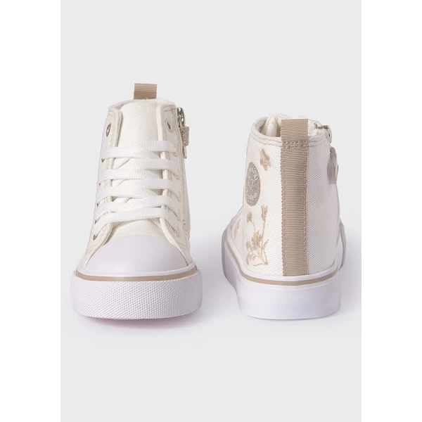 MAYORAL ECRU CANVAS BOOTS