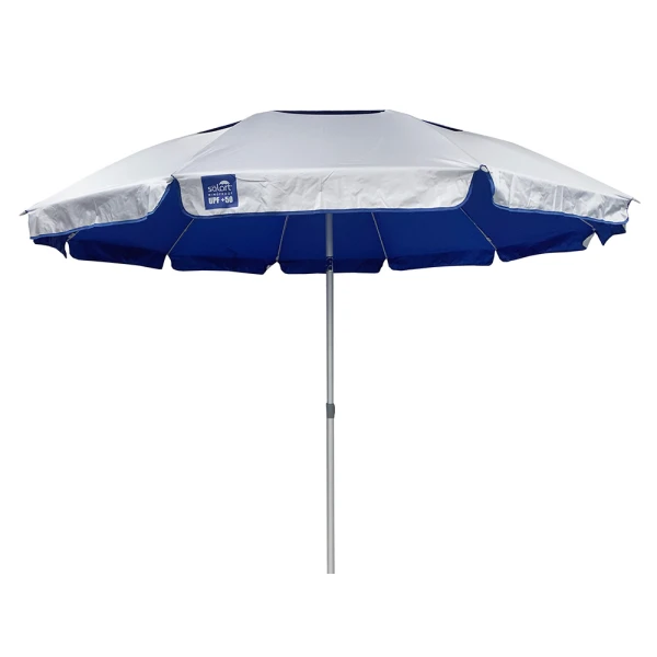SOLART SUN UMBRELLA 220/10 XL, ALUMINUM FRAME, WINDPROOF - BLUE