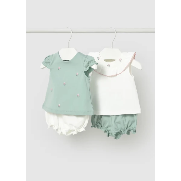 MAYORAL SET PANTS SHORT 4 PIECES AQUA 