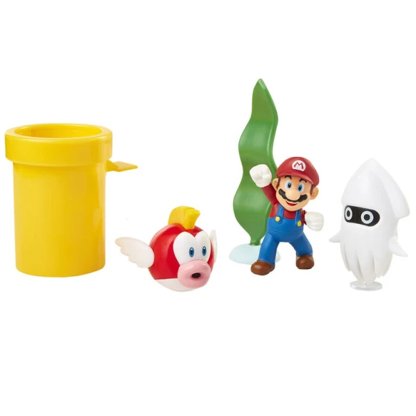 SUPER MARIO DIORAMA WITH 5 FIGURES - UNDERWATER