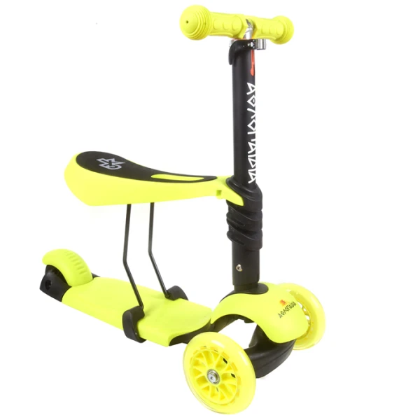 KIDS 3-WHEELS SCOOTER 3 IN 1 YELLOW