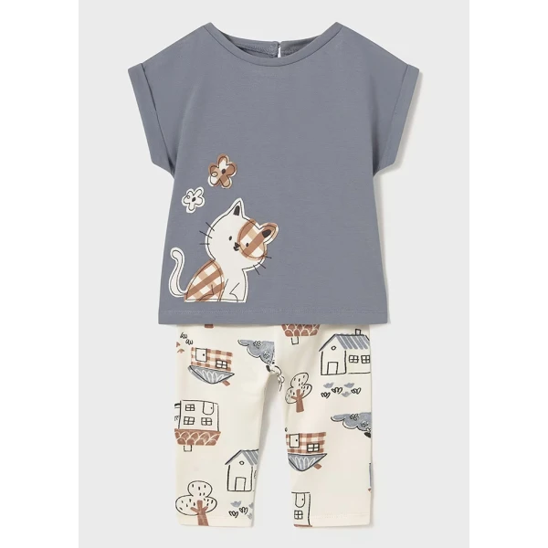 MAYORAL SET LEGGINGS PRINTED DARK GREY