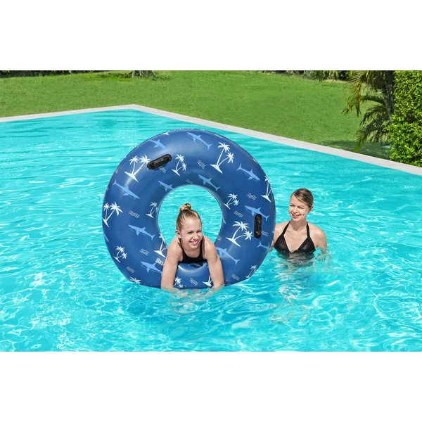 BESTWAY INFLATABLE SWIM TUBE 119 cm NAUTICAL BLUE