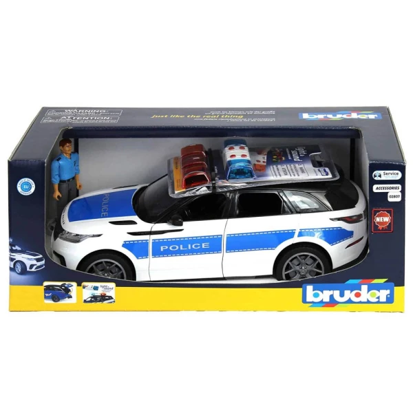 BRUDER POLICE RANGE ROVER VELAR WITH POLICE OFFICER