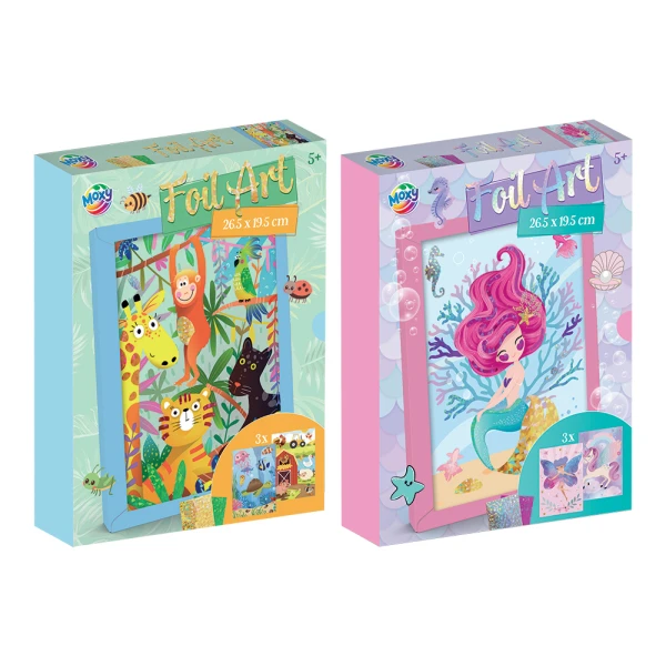 FOIL ART CREATIVE SET 26.5 x 19.5 cm WITH FRAME – 2 DESIGNS