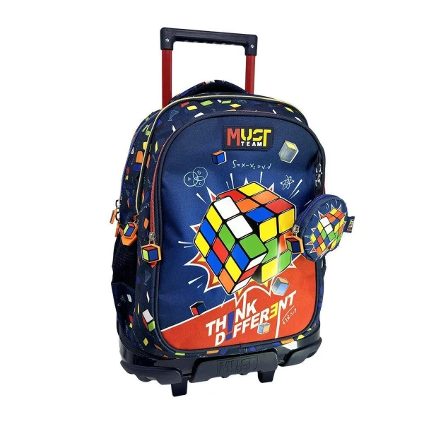 MUST TEAM SCHOOL TROLLEY BACKPACK 34x20x44 cm 3 CASES - THINK DIFFERENT