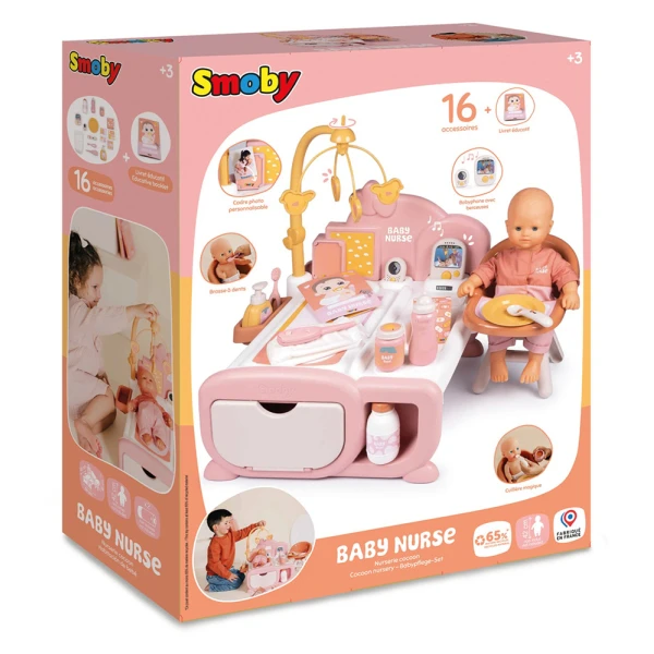 SMOBY BABY NURSE ΣΕΤ ΥΠΝΟΥ ΚΑΙ ΦΡΟΝΤΙΔΑΣ ΚΟΥΚΛΑΣ