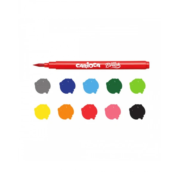 CARIOCA MARKERS SUPER BRUSH 10 COLOURS
