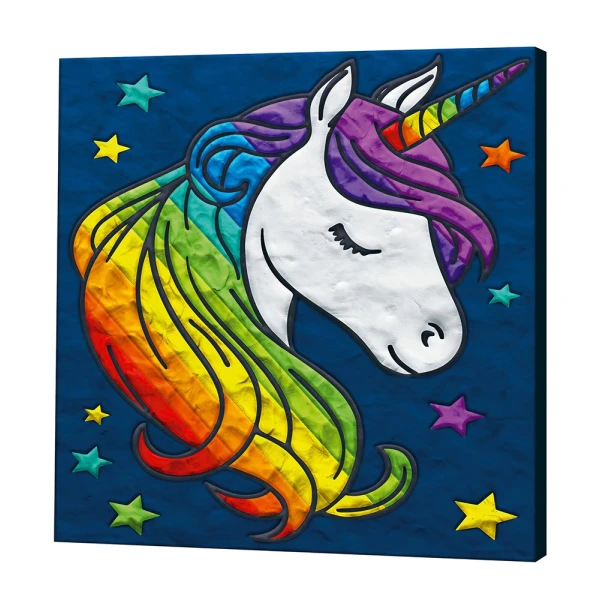 SPLAT PLANET MESS-FREE PAINT KIT WITH CLAY UNICORN CANVAS MOUNTED