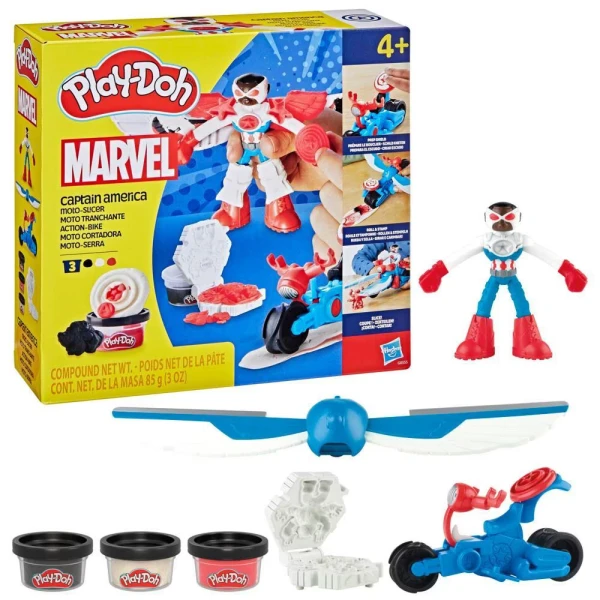 PLAY-DOH ΣΕΤ ΠΑΙΧΝΙΔΙΟΥ CAPTAIN AMERICA MOTO-SLICER