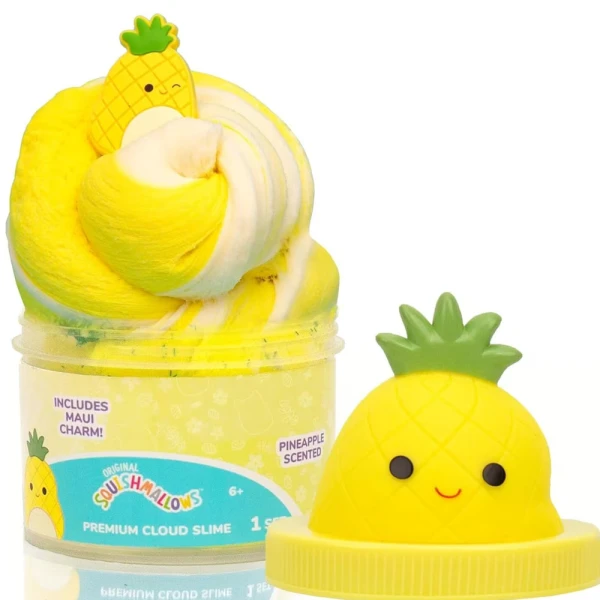 SQUISHMALLOWS ΑΡΩΜΑΤΙΚΟ CLOUD SLIME ΜΕ TOPPER ΣΕ ΒΑΖΑΚΙ - PINEAPPLE