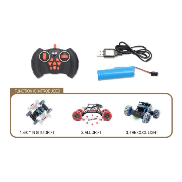REMOTE CONTROLLED STUNT VEHICLE WITH USB - BLUE