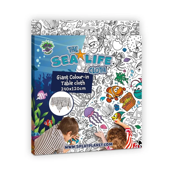 SPLAT PLANET GIANT COLOURING TABLECLOTH SEA LIFE