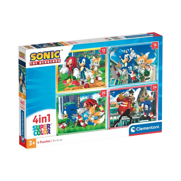 CLEMENTONI ΠΑΙΔΙΚΟ ΠΑΖΛ SUPER COLOR 4 ΣΕ 1 SONIC 12-16-20-24 ΤΜΧ