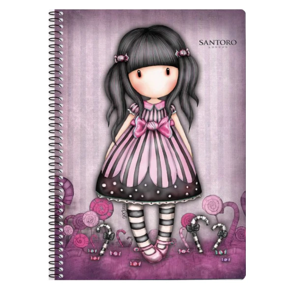 GORJUSS SPIRAL NOTEBOOK 17X25 3 SUBJECTS - 4 DESIGNS
