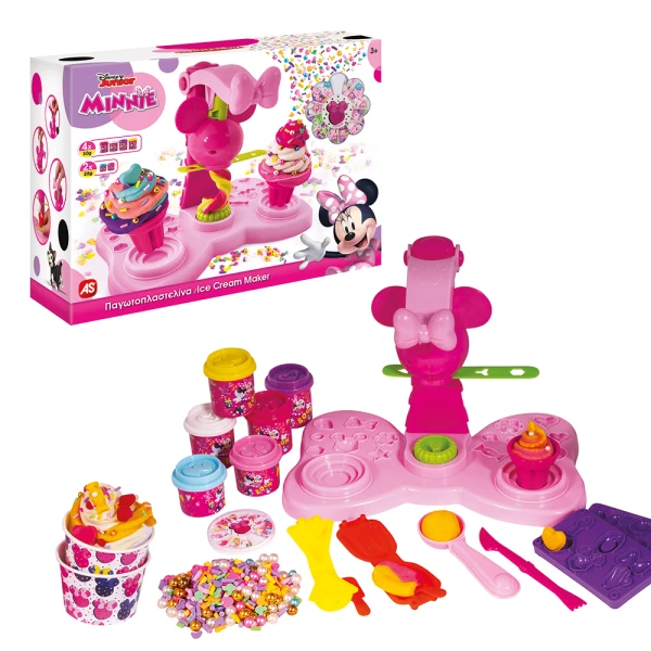 AS DOUGH ICE CREAM MAKER WITH 4 DOUGH POTS - 3D CUPS 280g AND SPRINKLERS FOR AGES 3+