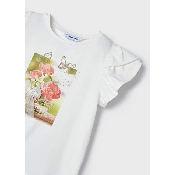 MAYORAL SHORT SLEEVES BLOUSE ECRU-COLORING
