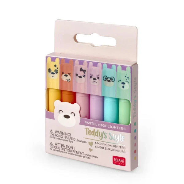 LEGAMI TEDDY\'S STYLE ΣΕΤ 6 MINI PASTEL ΜΑΡΚΑΔΟΡΟΙ ΥΠΟΓΡΑΜΜΙΣΗΣ