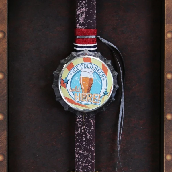 SYNCHRONIA HANDMADE CANDLE 30 cm MAGNET BOTTLE CAP OPENER CHOCOLATE