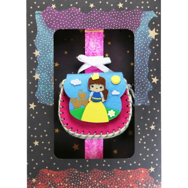 SYNCHRONIA HANDMADE CANDLE 30 cm PRINCESS BAG NEON FUCHSIA
