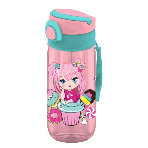 MUST TEAM PP PLASTIC WATER BOTTLE 500ml WITH STRAW – 4 DESIGNS