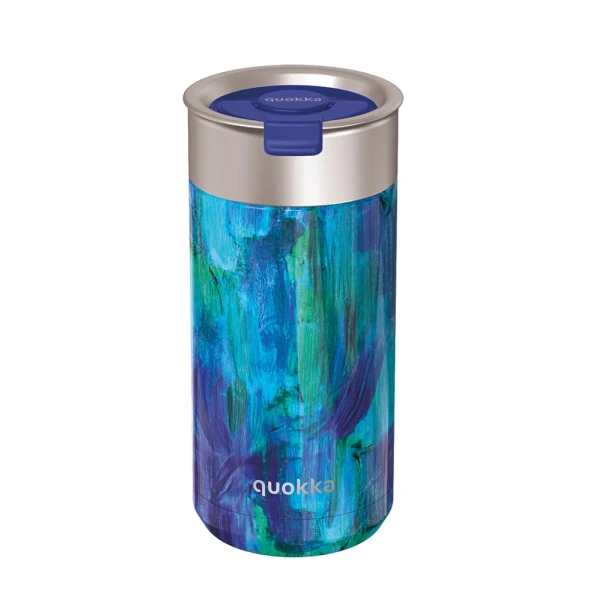 QUOKKA STAINLESS STEEL ΘΕΡΜΟΣ ΚΑΦΕ 400ml BOOST - BLUE PAINT