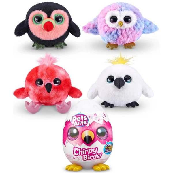 CHIRPY BIRDS PETS ALIVE PLUSH SERIES 1 - 4 DESIGNS
